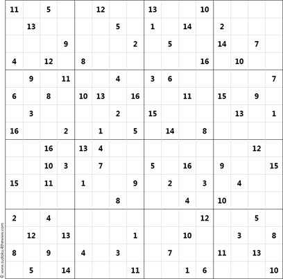 16x16 Sudoku Tricky