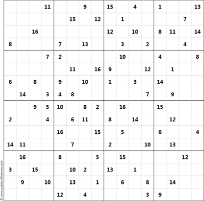 16x16 Sudoku Hard